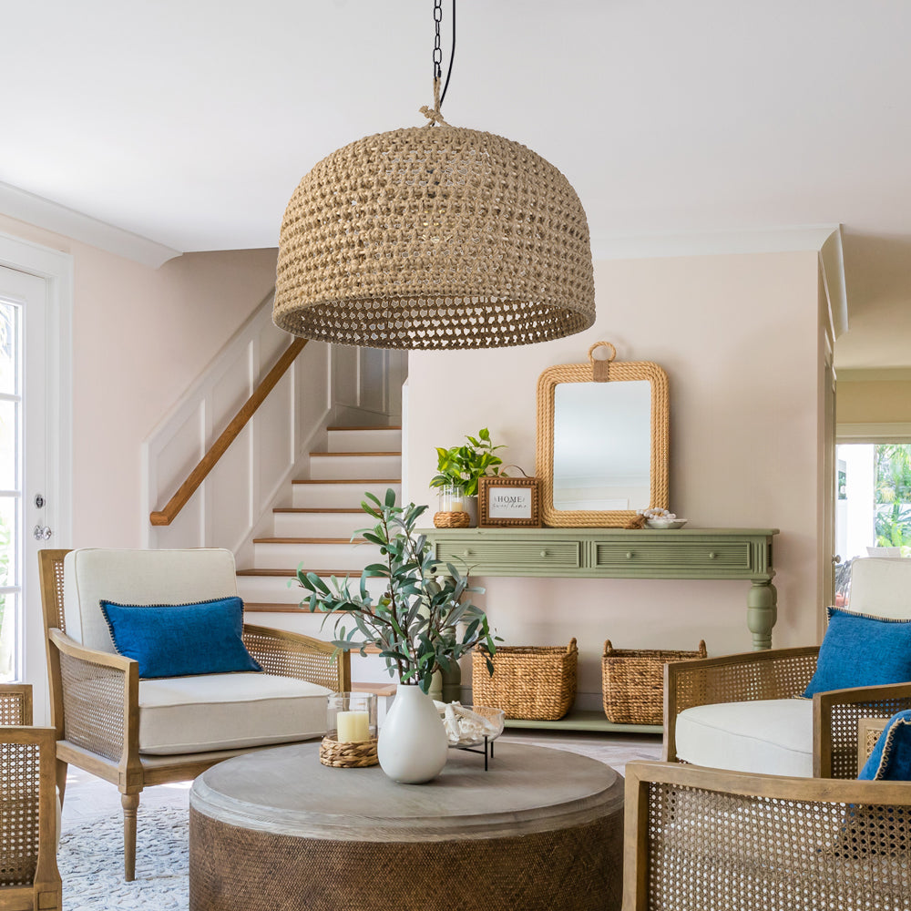Japanese Rattan & Hemp Pendant Light Kitchen Counter Chandelier