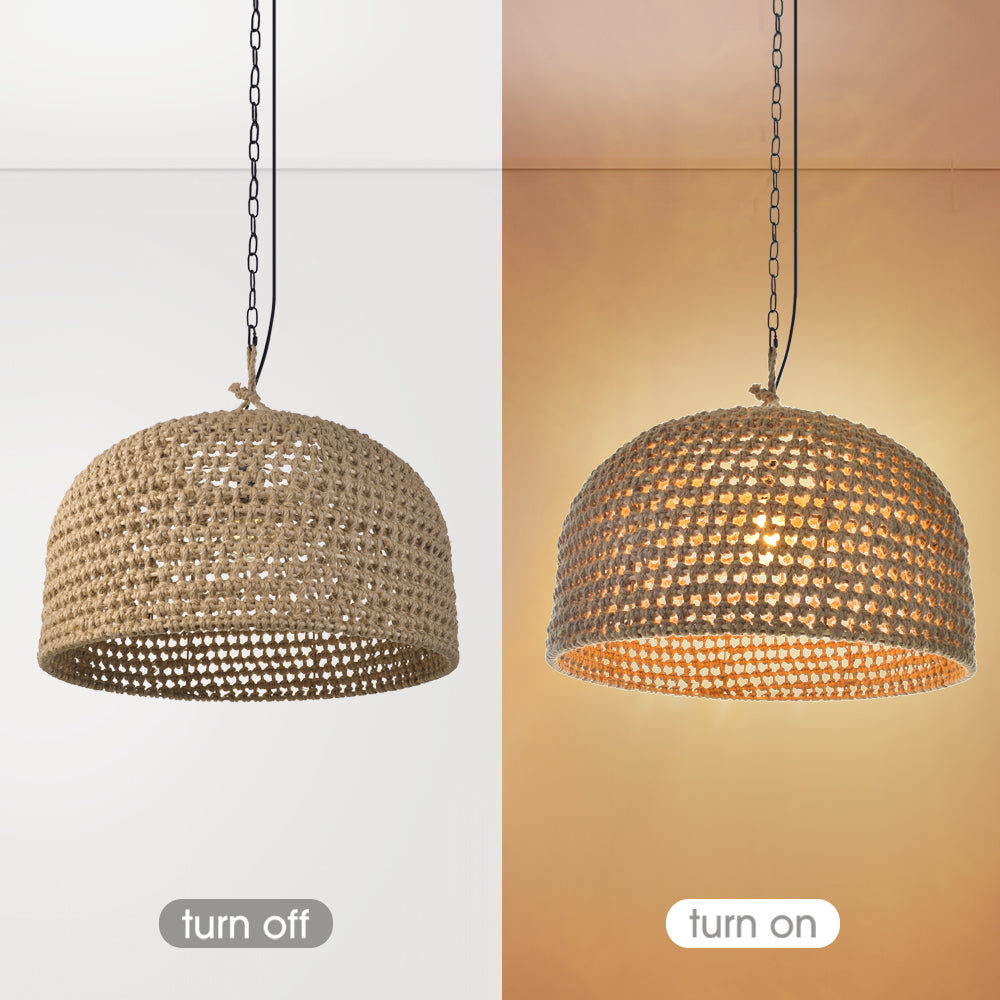 Japanese Rattan & Hemp Pendant Light Kitchen Counter Chandelier