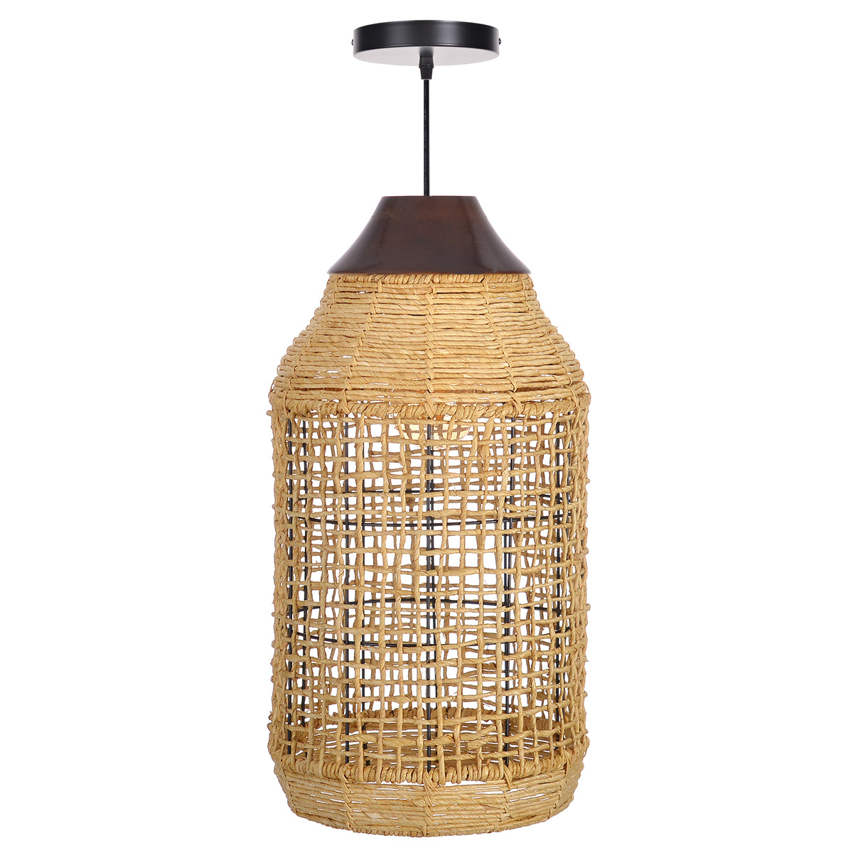 Oversized Wabi-Sabi Rattan Pendant Light Large Kitchen Island Fixture
