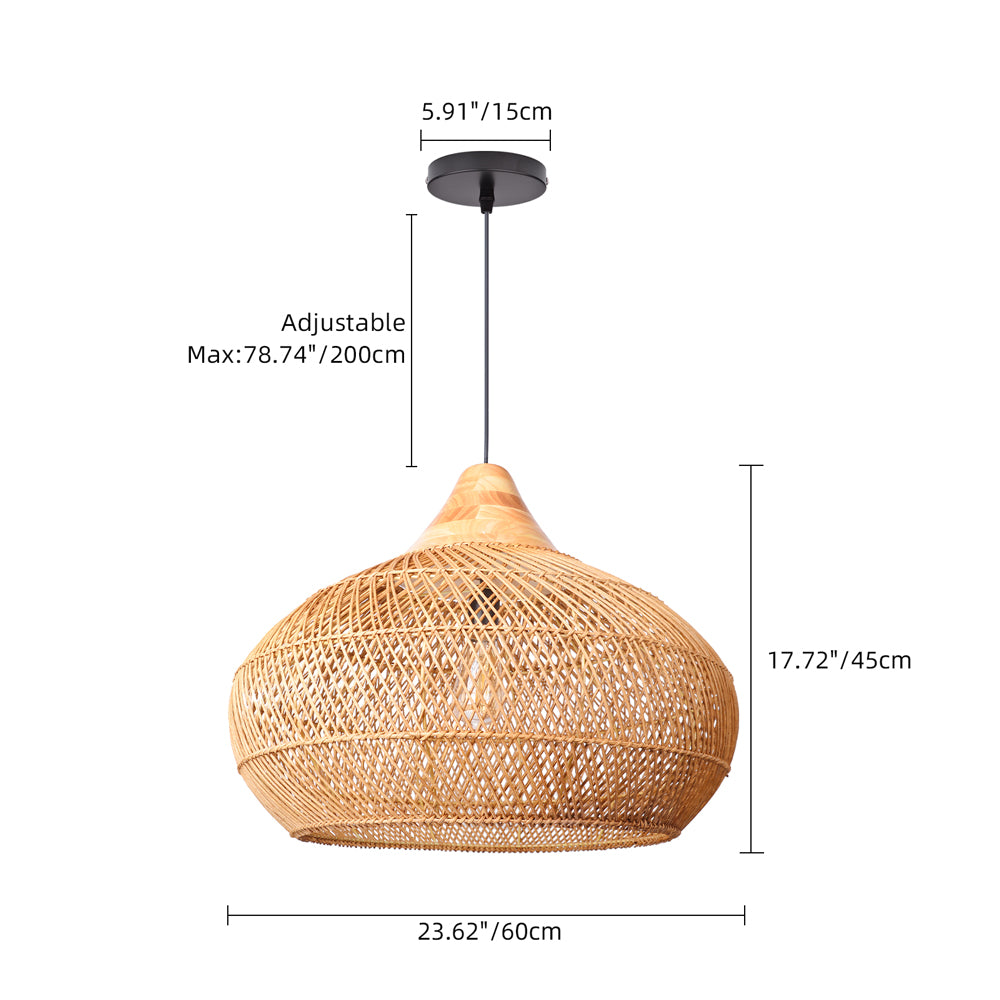 Southeast Asian Rattan Pendant Light Wabi-Sabi Retro Chandelier