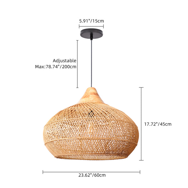 Southeast Asian Rattan Pendant Light Wabi-Sabi Retro Chandelier