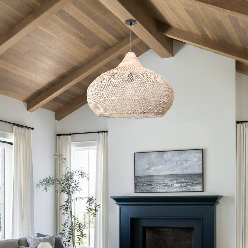 Southeast Asian Rattan Pendant Light Wabi-Sabi Retro Chandelier