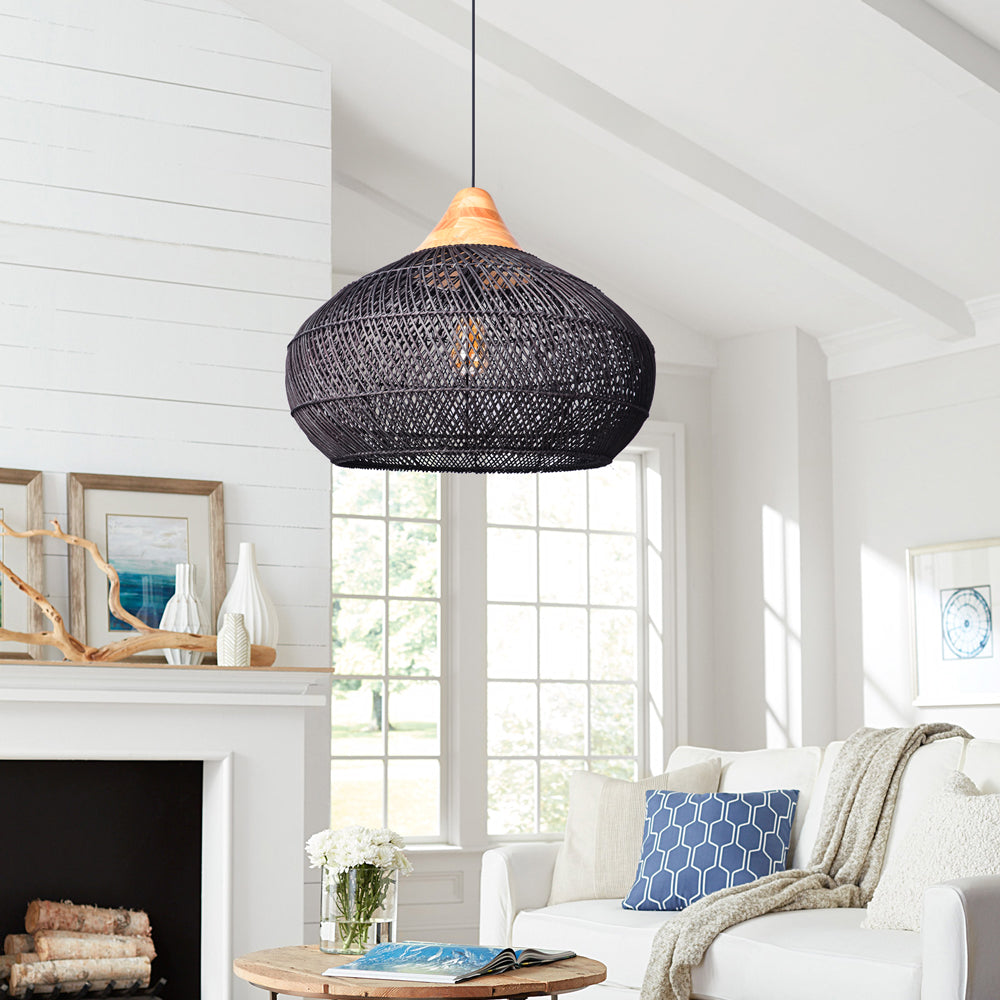 Southeast Asian Rattan Pendant Light Wabi-Sabi Retro Chandelier