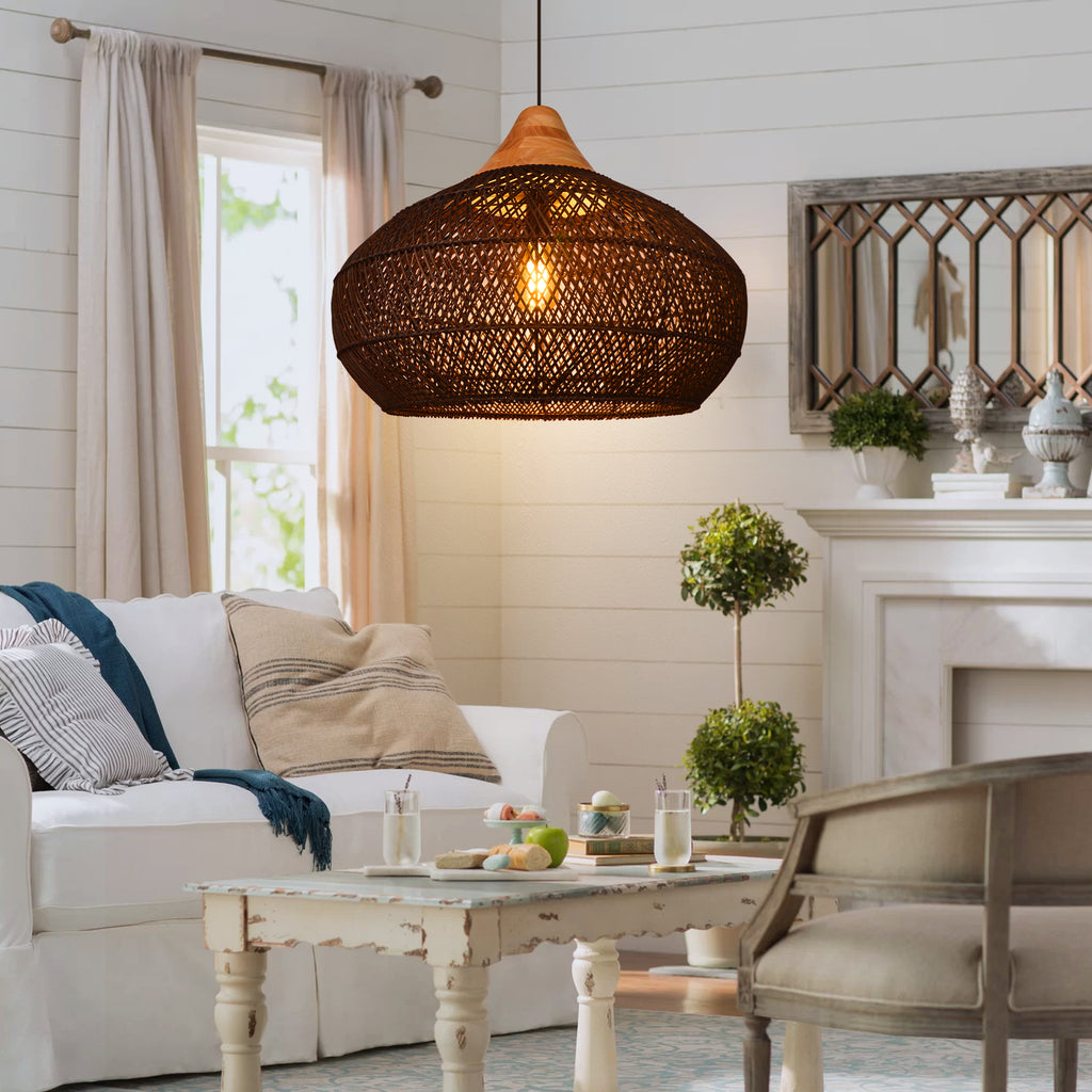 Southeast Asian Rattan Pendant Light Wabi-Sabi Retro Chandelier
