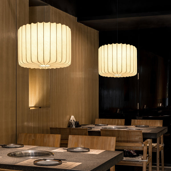 Wabi-Sabi Imitation Silk Pendant Light Japanese Minimalist Chandelier