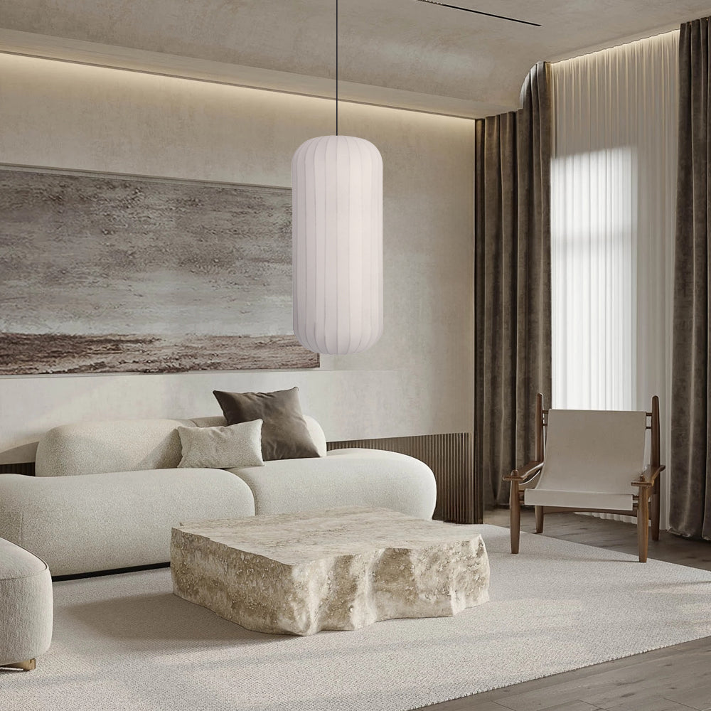 Wabi-Sabi Imitation Silk Pendant Light Japanese Minimalist Chandelier