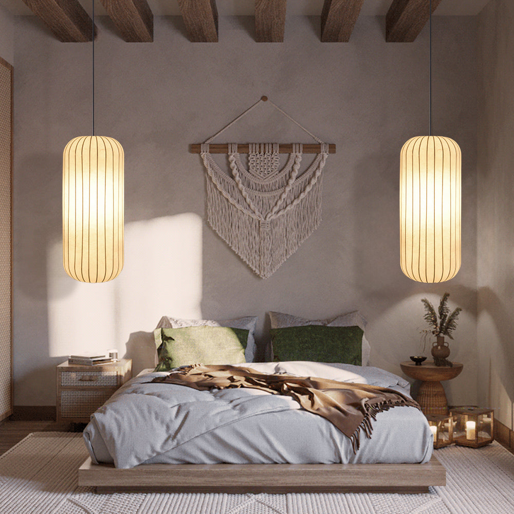 Wabi-Sabi Imitation Silk Pendant Light Japanese Minimalist Chandelier