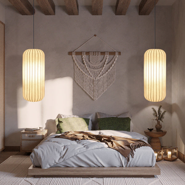 Wabi-Sabi Imitation Silk Pendant Light Japanese Minimalist Chandelier