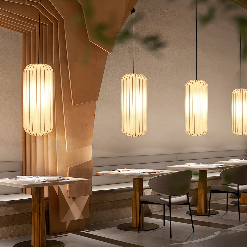 Wabi-Sabi Imitation Silk Pendant Light Japanese Minimalist Chandelier