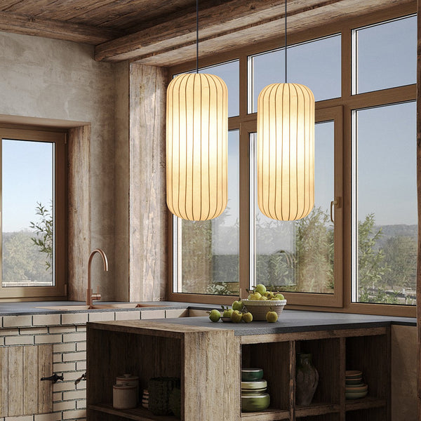 Wabi-Sabi Imitation Silk Pendant Light Japanese Minimalist Chandelier