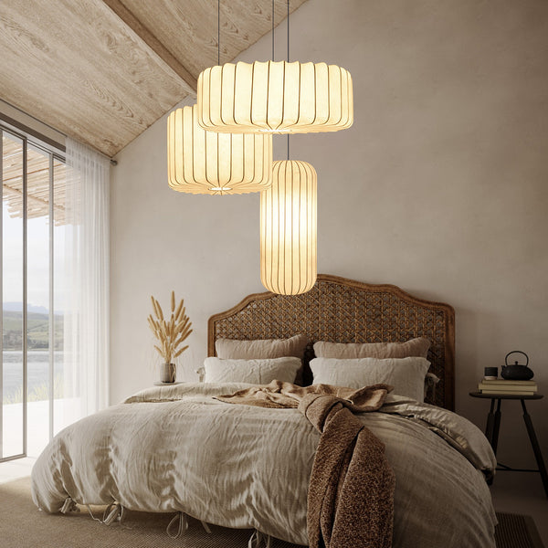 Wabi-Sabi Imitation Silk Pendant Light Japanese Minimalist Chandelier