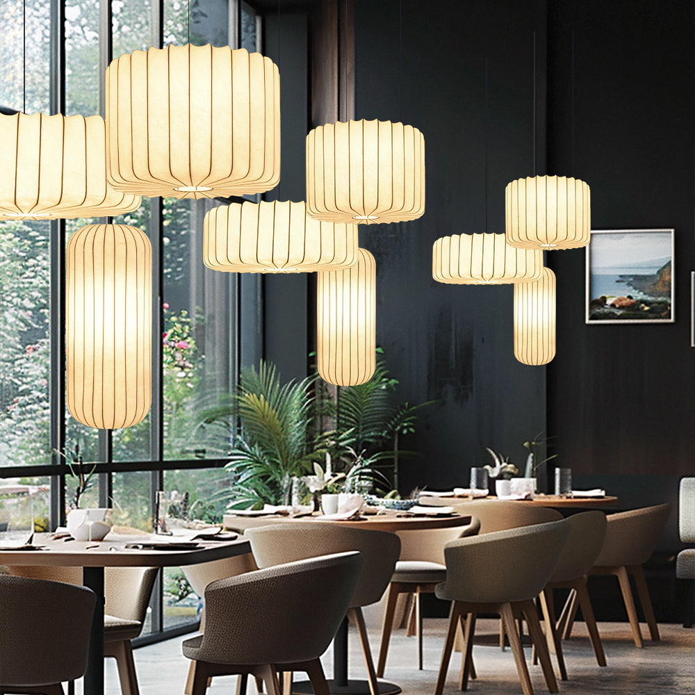 Wabi-Sabi Imitation Silk Pendant Light Japanese Minimalist Chandelier