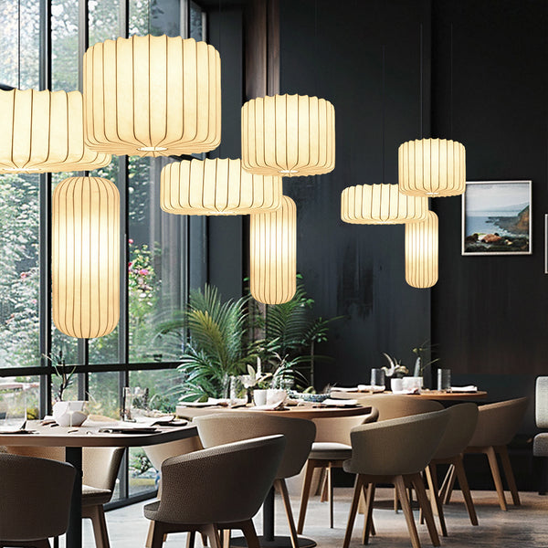 Wabi-Sabi Imitation Silk Pendant Light Japanese Minimalist Chandelier