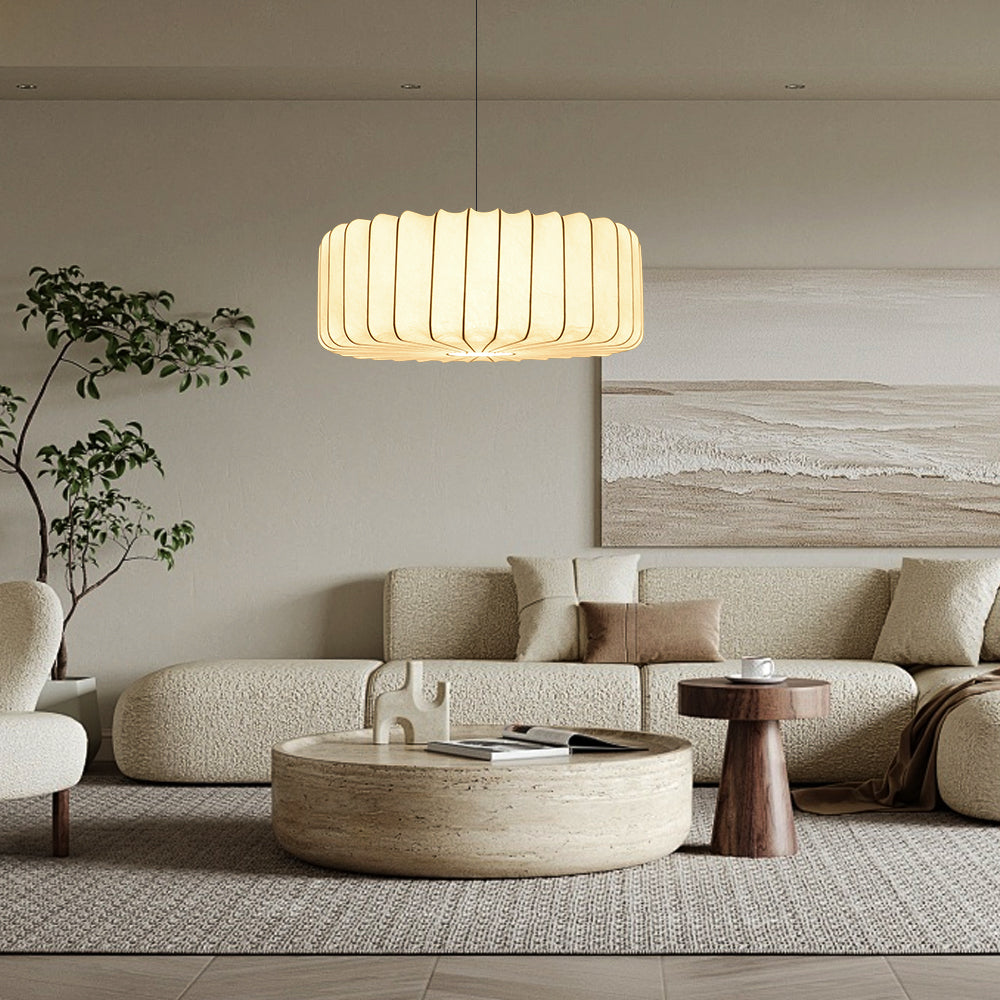 Wabi-Sabi Imitation Silk Pendant Light Japanese Minimalist Chandelier