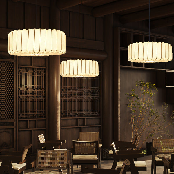 Wabi-Sabi Imitation Silk Pendant Light Japanese Minimalist Chandelier