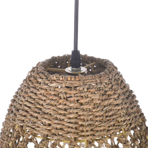 Teardrop Seagrass Pendant Light Hand-Woven Island Chandelier