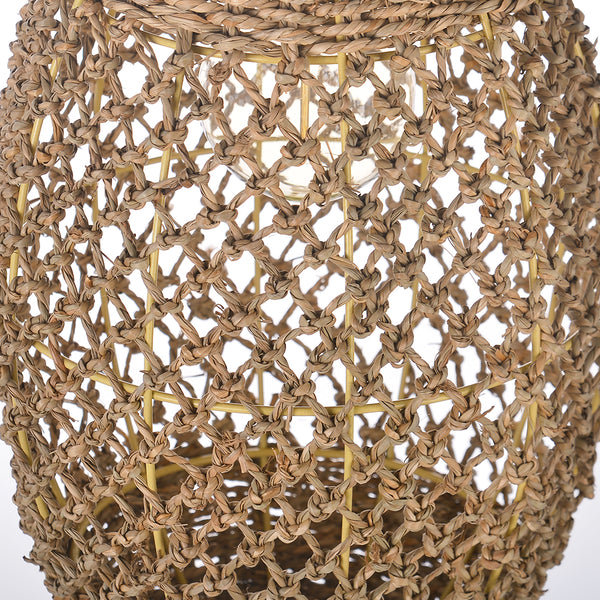Teardrop Seagrass Pendant Light Hand-Woven Island Chandelier