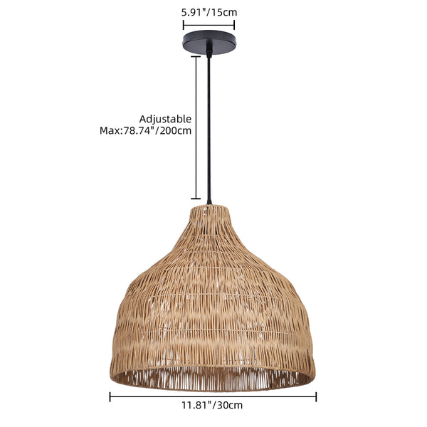 Duplex Loft Rattan Pendant Lamp Modern Villa Wabi-Sabi Chandelier