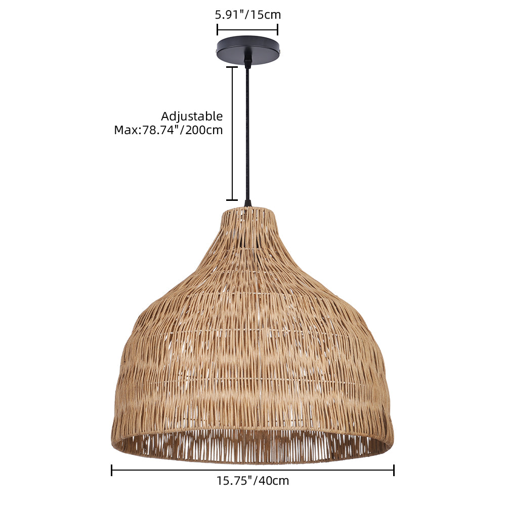 Duplex Loft Rattan Pendant Lamp Modern Villa Wabi-Sabi Chandelier