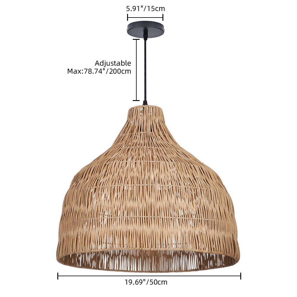 Duplex Loft Rattan Pendant Lamp Modern Villa Wabi-Sabi Chandelier
