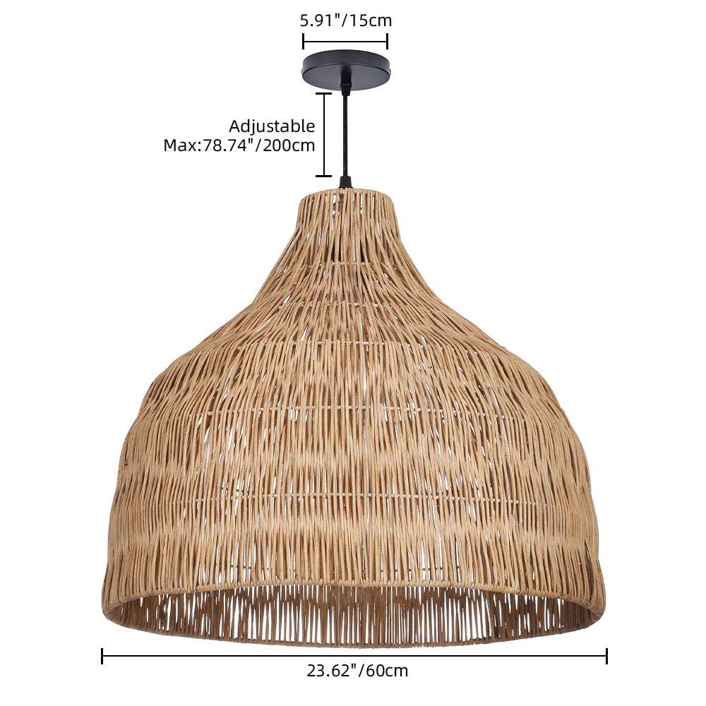 Duplex Loft Rattan Pendant Lamp Modern Villa Wabi-Sabi Chandelier