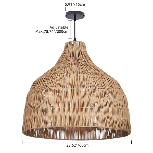 Duplex Loft Rattan Pendant Lamp Modern Villa Wabi-Sabi Chandelier