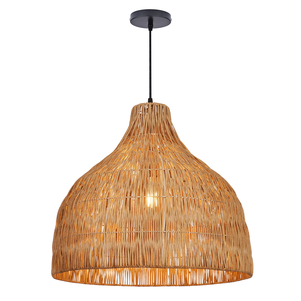 Duplex Loft Rattan Pendant Lamp Modern Villa Wabi-Sabi Chandelier