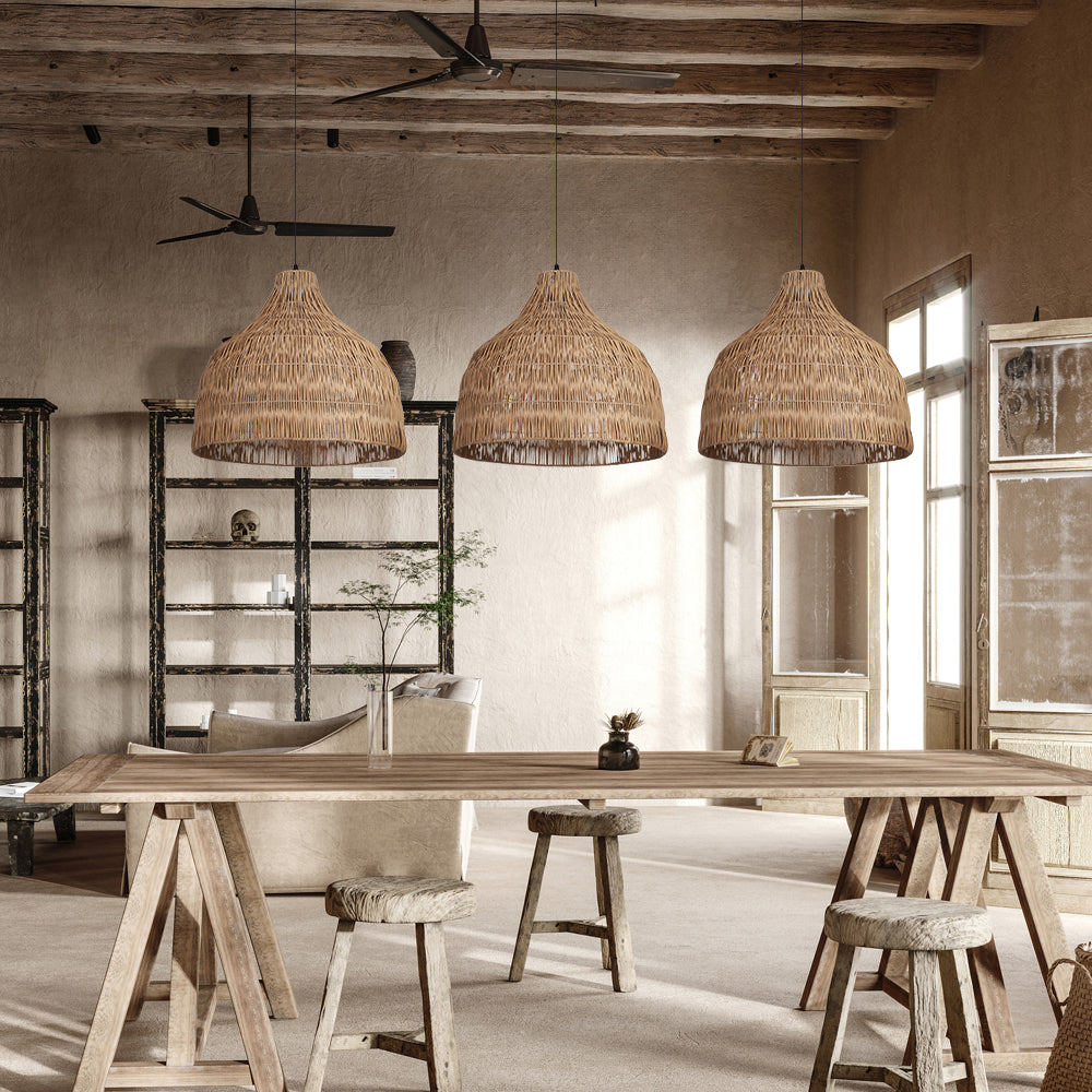 Duplex Loft Rattan Pendant Lamp Modern Villa Wabi-Sabi Chandelier