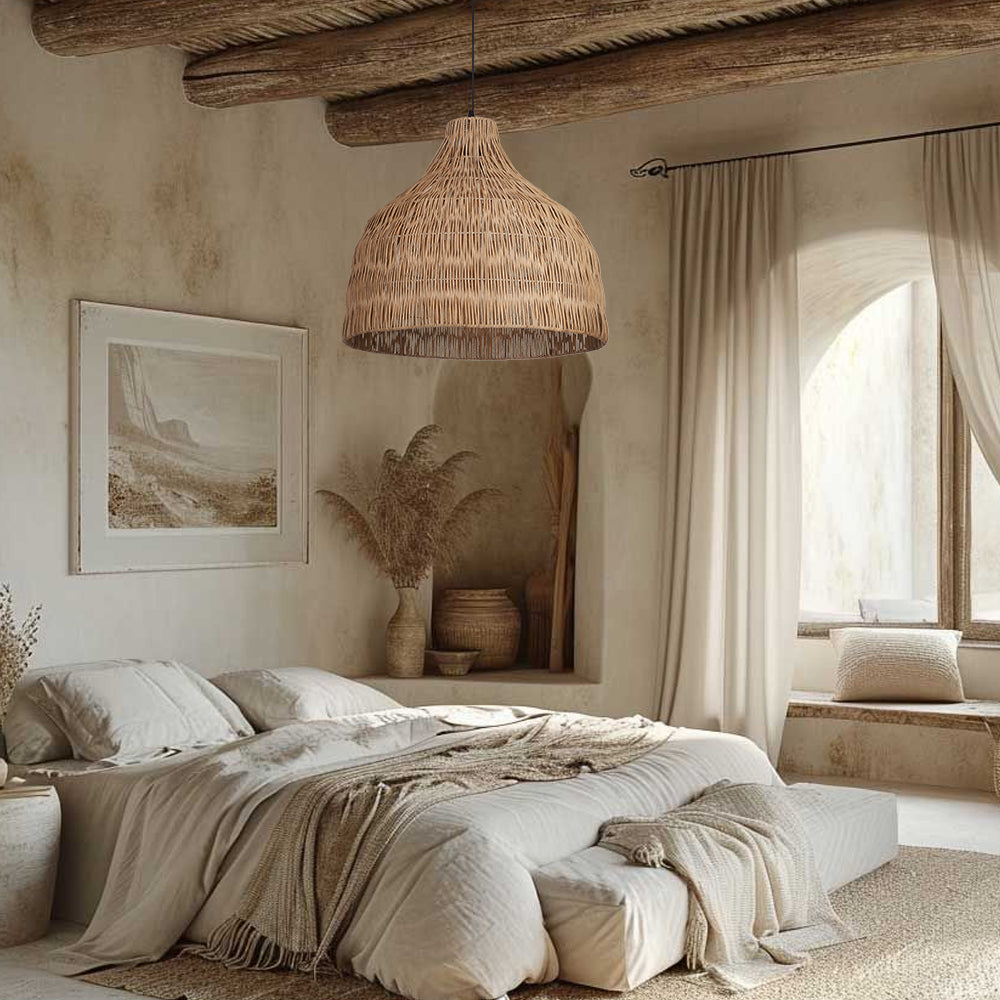 Duplex Loft Rattan Pendant Lamp Modern Villa Wabi-Sabi Chandelier
