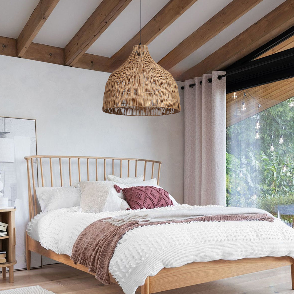 Duplex Loft Rattan Pendant Lamp Modern Villa Wabi-Sabi Chandelier