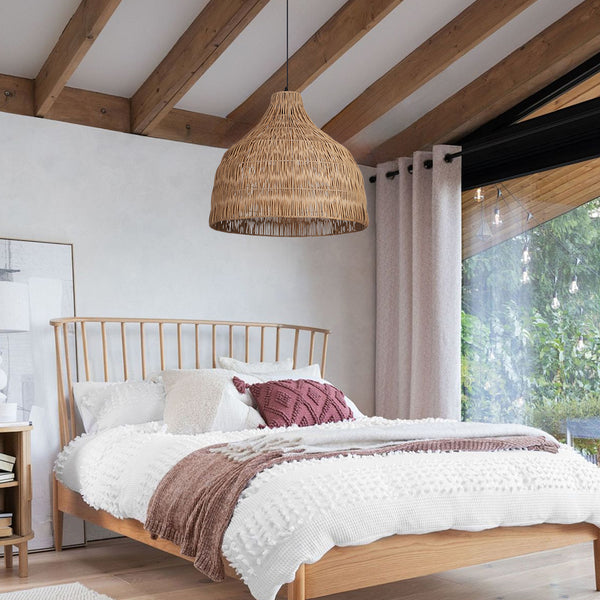 Duplex Loft Rattan Pendant Lamp Modern Villa Wabi-Sabi Chandelier