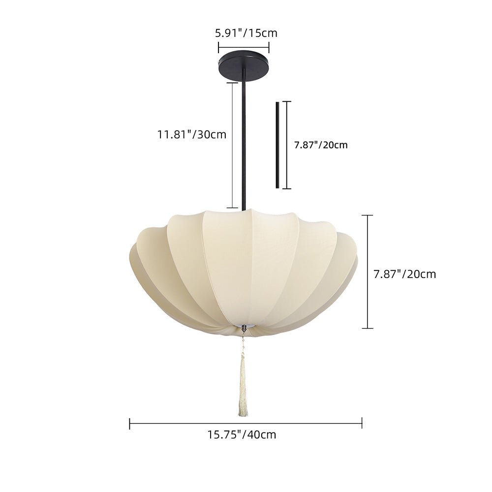 Medieval Fabric Pendant Lamp French Vintage Living Room Chandelier