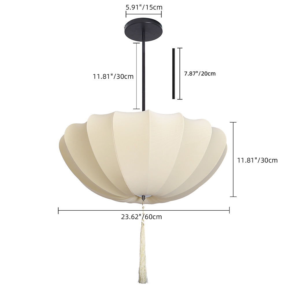 Medieval Fabric Pendant Lamp French Vintage Living Room Chandelier