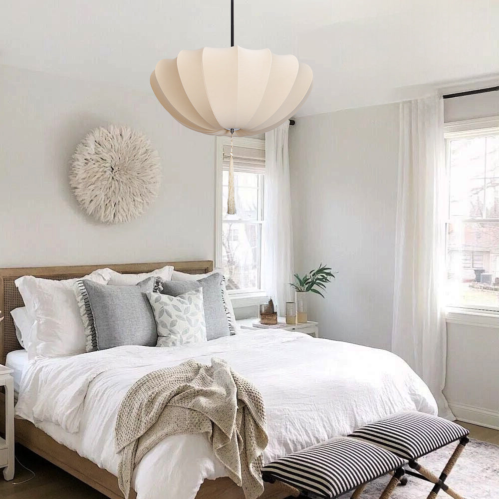 Medieval Fabric Pendant Lamp French Vintage Living Room Chandelier