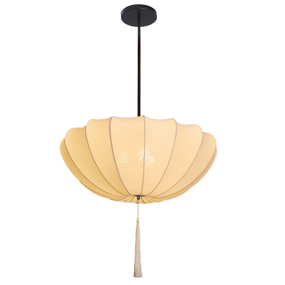 Medieval Fabric Pendant Lamp French Vintage Living Room Chandelier