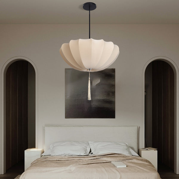 Medieval Fabric Pendant Lamp French Vintage Living Room Chandelier