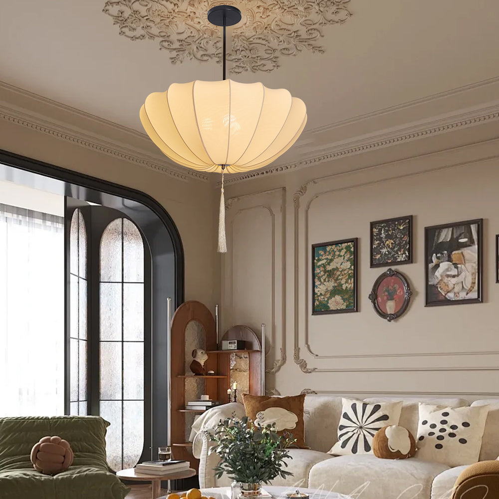 Medieval Fabric Pendant Lamp French Vintage Living Room Chandelier Secondary image