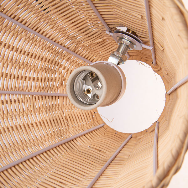 Handwoven Rattan Wall Sconce Boho Wicker Lantern Wall Light