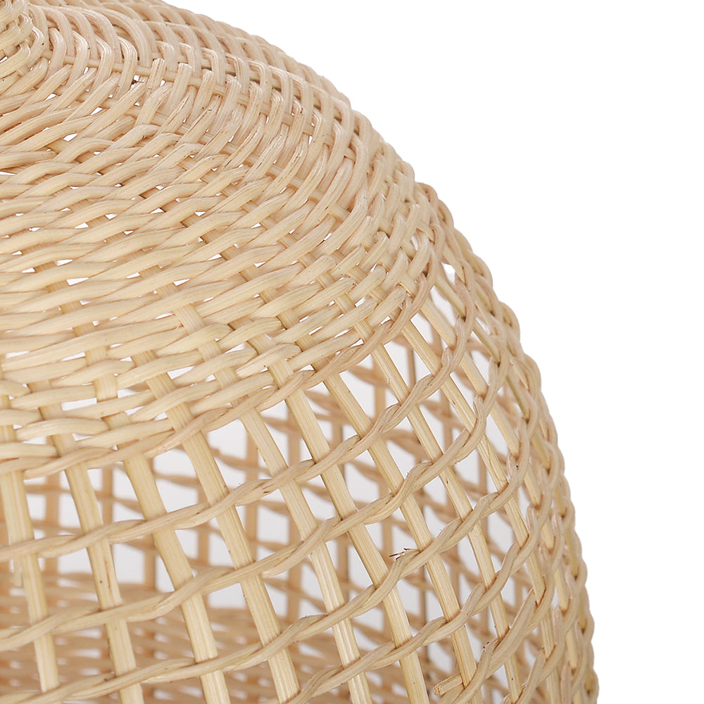 Japanese Grid Rattan Pendant Light Handwoven Dining Chandelier