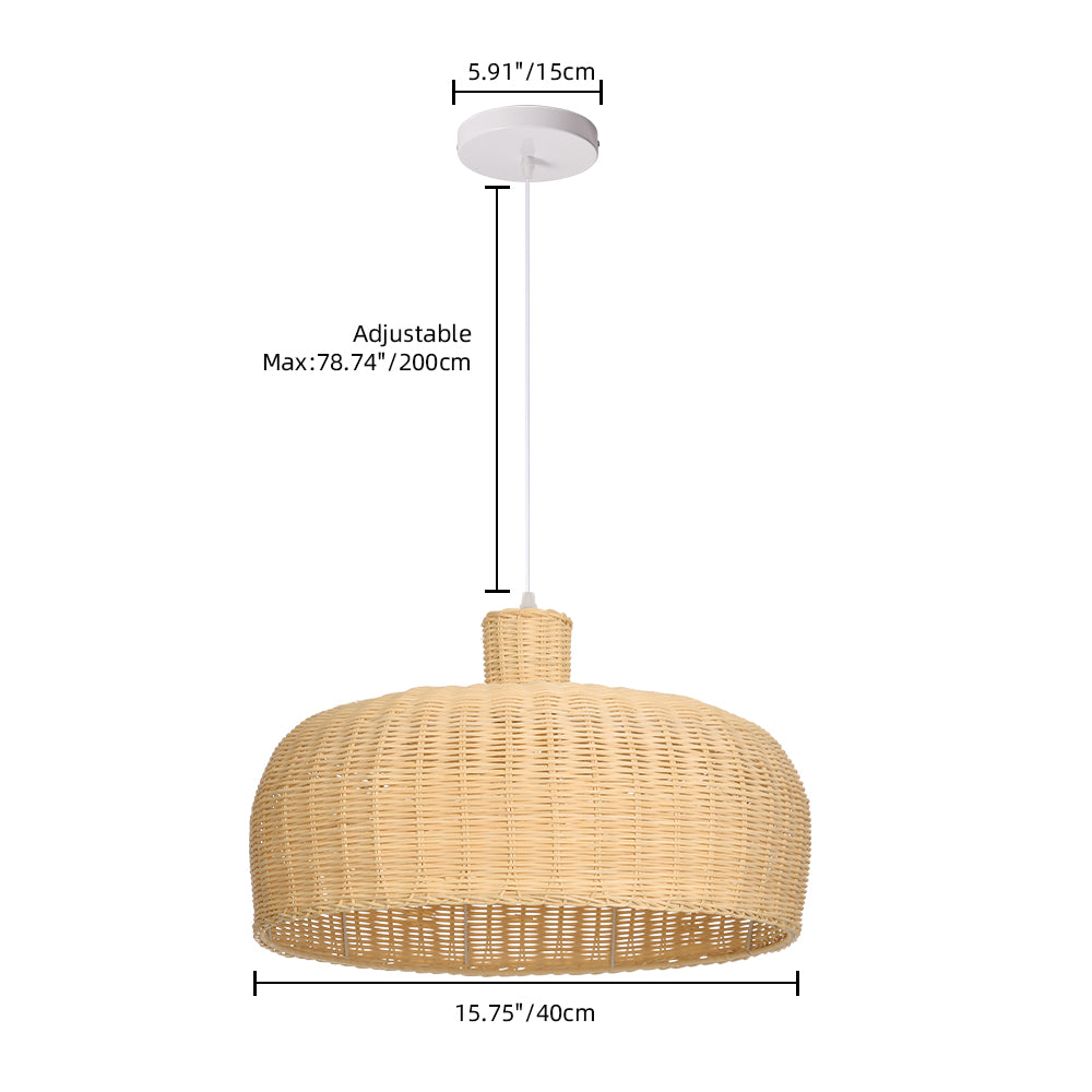 Retro Japanese Rattan Pendant Light Handwoven Restaurant Chandelier