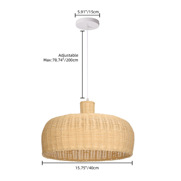 Retro Japanese Rattan Pendant Light Handwoven Restaurant Chandelier
