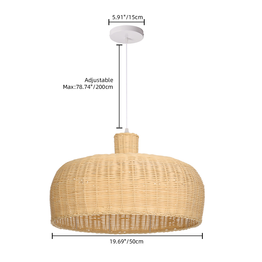 Retro Japanese Rattan Pendant Light Handwoven Restaurant Chandelier