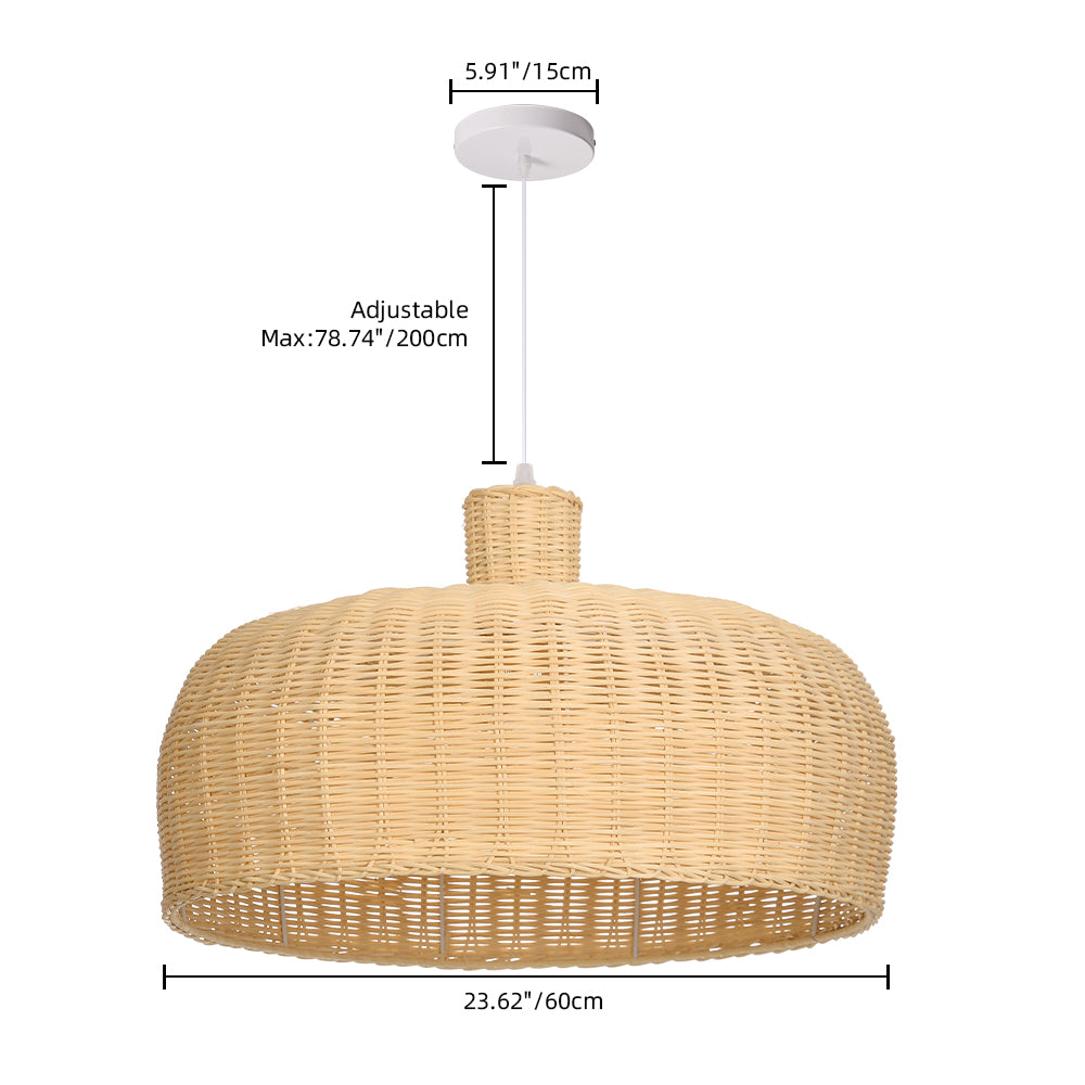 Retro Japanese Rattan Pendant Light Handwoven Restaurant Chandelier