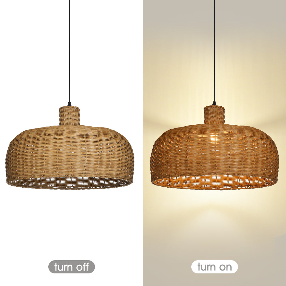 Retro Japanese Rattan Pendant Light Handwoven Restaurant Chandelier
