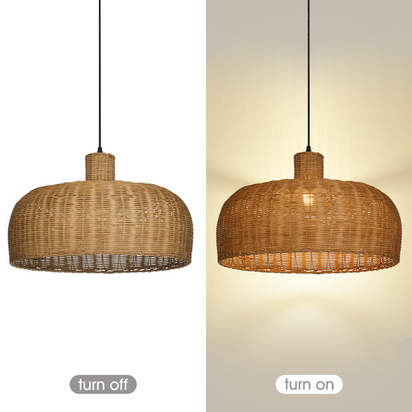 Retro Japanese Rattan Pendant Light Handwoven Restaurant Chandelier
