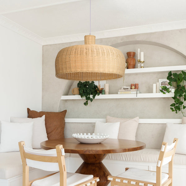 Retro Japanese Rattan Pendant Light Handwoven Restaurant Chandelier