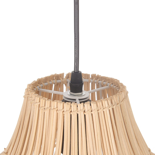 White Woven Rattan Pendant Light Minimalist Coastal Ceiling Lamp