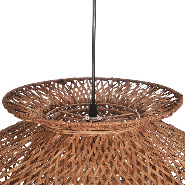 6-Light Rattan Pendant Chandelier Large Basket Dining Room Fixture