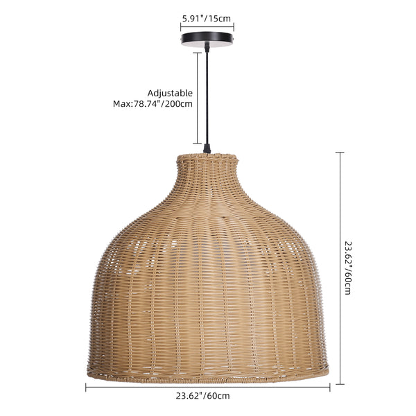 Weatherproof Woven Pendant Lamp Outdoor Courtyard & Garden Lighting