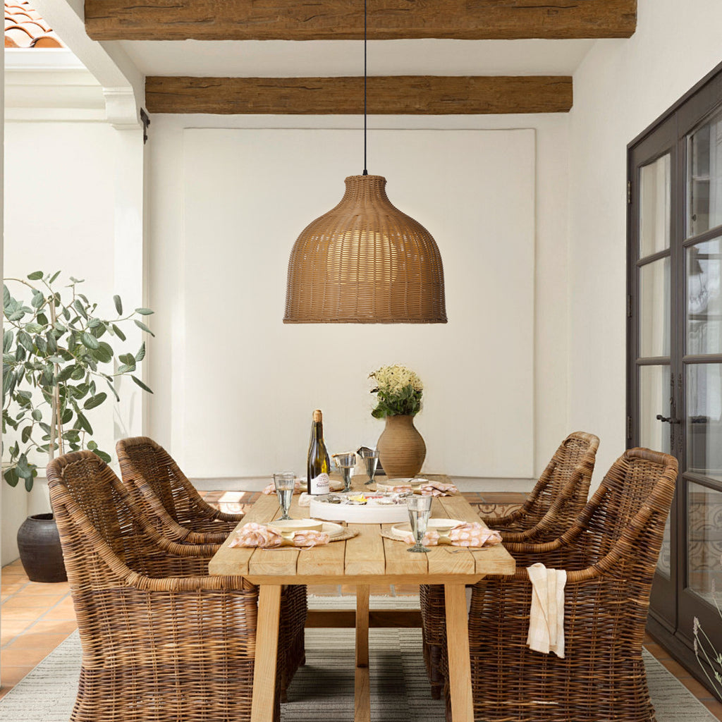 Weatherproof Woven Pendant Lamp Outdoor Courtyard & Garden Lighting